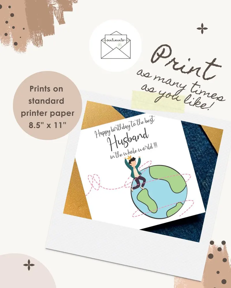 Happy Birthday Husband Card — view 2
