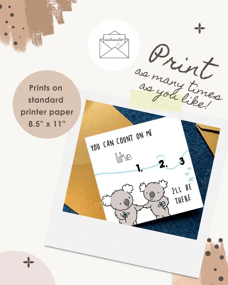 Count On Me Card Koala Friendship Card You Can Count On Me S — view 3