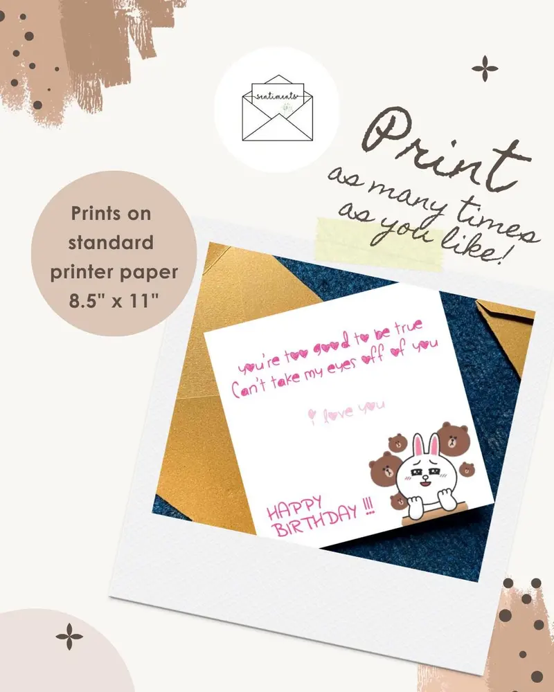Romantic Birthday Card for Husband wife girlfriend him her T — view 3