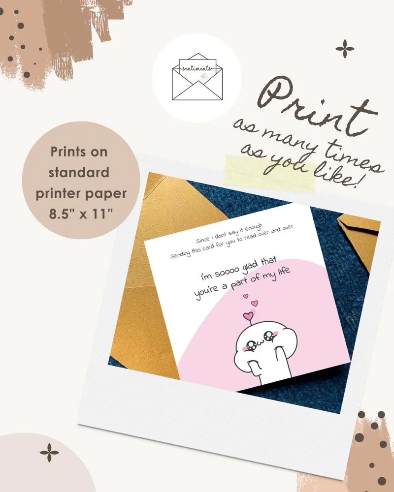 Cute Appreciation Card Im So Glad Youre Part of My Life Kawa — view 4