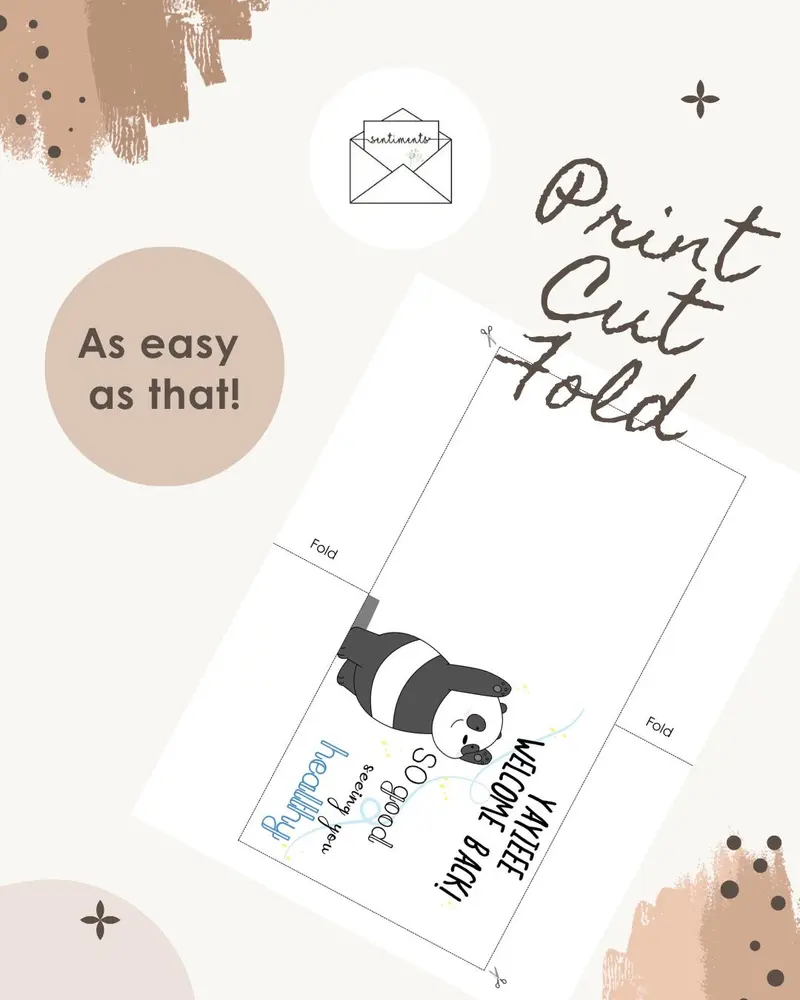 Welcome Back Card Cute Panda Yay Welcome Back So Good Seeing — view 3