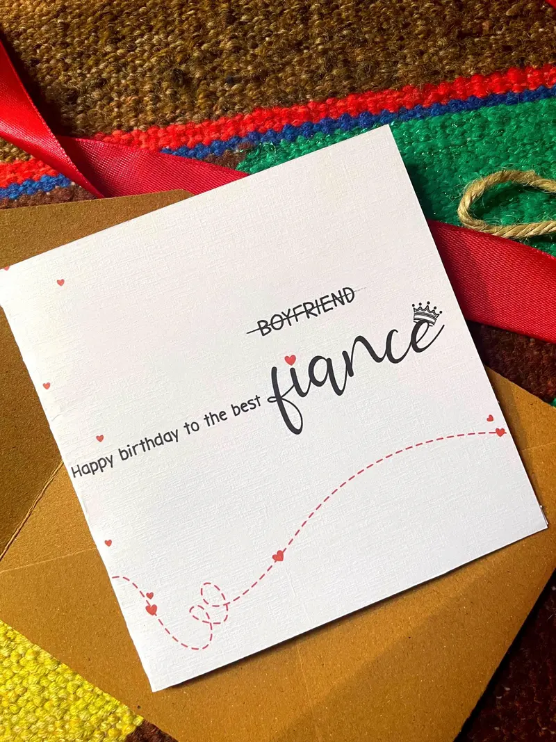 Birthday Card for Fiance Boyfriend from girlfriend Romantic  — view 2