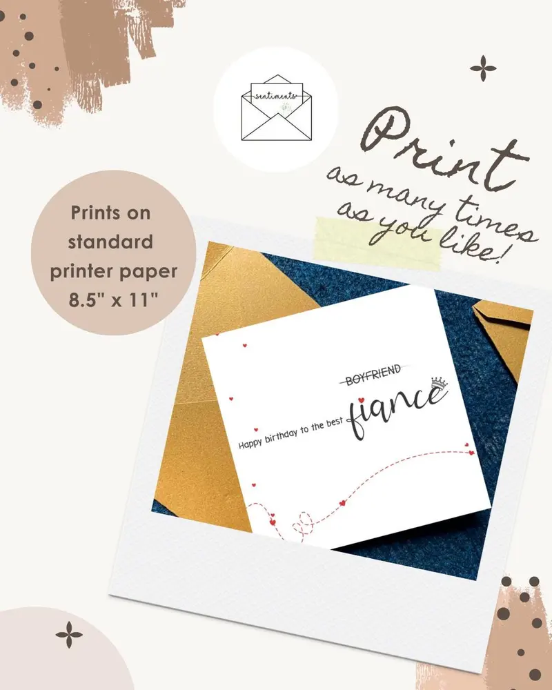 Birthday Card for Fiance Boyfriend from girlfriend Romantic  — view 3