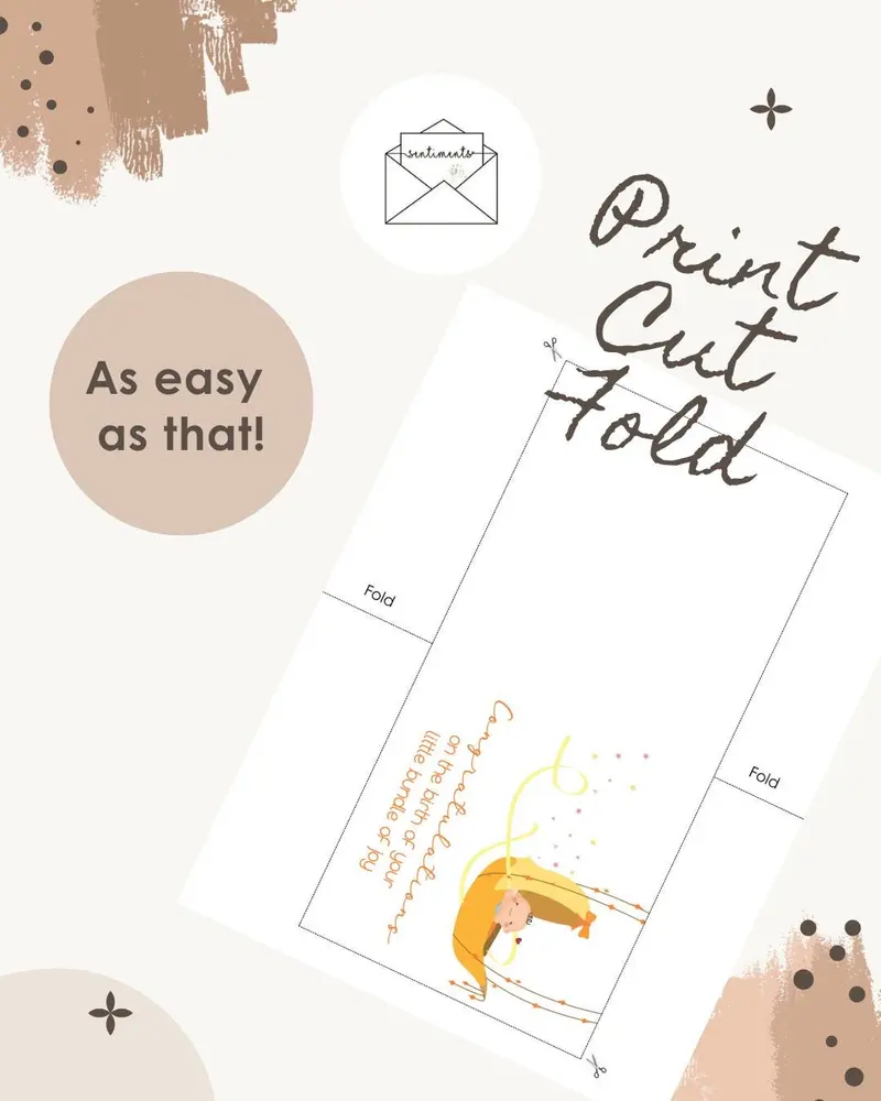 New Baby Card Gender Neutral Baby Congratulations Card Newbo — view 3