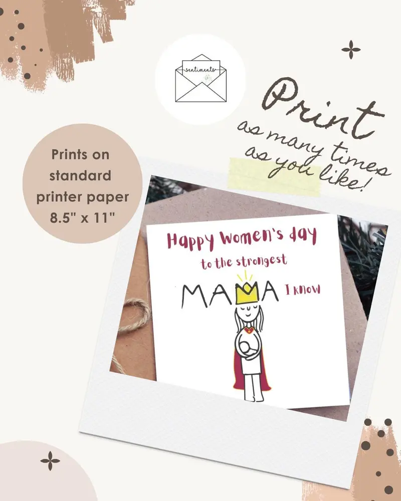 Happy Womens Day Card for Mom Strongest Mama I Know Internat — view 2