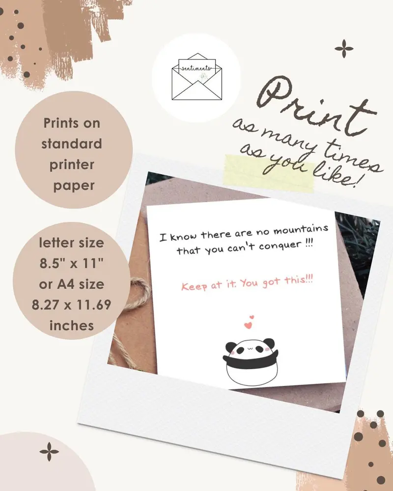 Panda Encouragement Card You Got This Card Motivational Grad — view 2