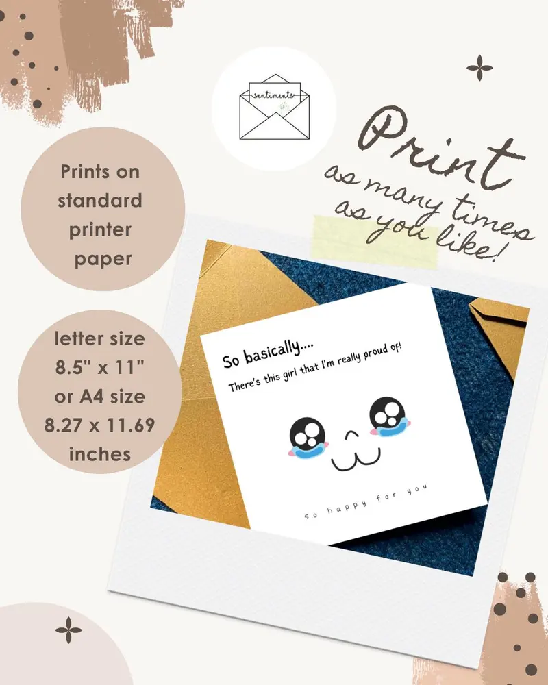 Cute Proud of You Card Kawaii Graduation Card for Her So Pro — view 2