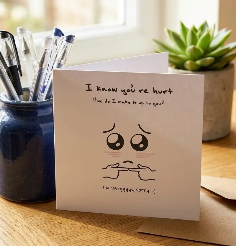 Cute Apology Card I Know Youre Hurt Card Kawaii Im Sorry Car — view 2