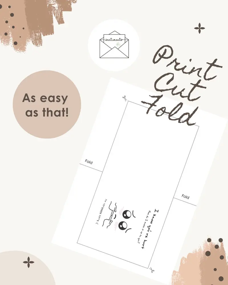 Cute Apology Card I Know Youre Hurt Card Kawaii Im Sorry Car — view 4