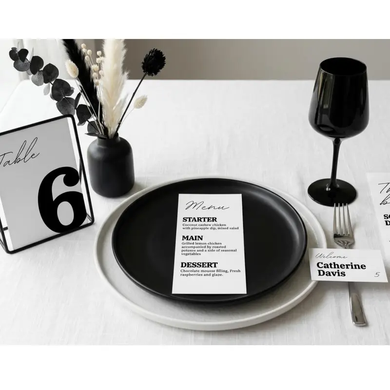 Editorial Wedding Place Cards Template — view 4