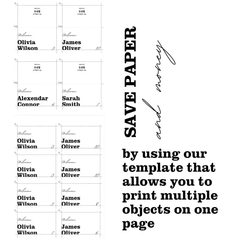 Editorial Wedding Place Cards Template — view 6
