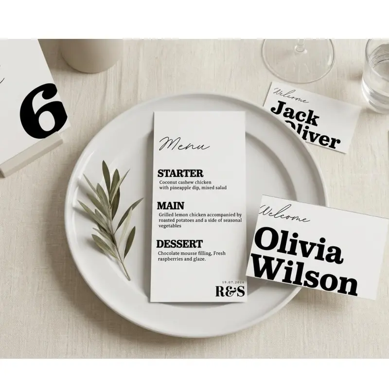 Minimalist Wedding Menu Template — view 2