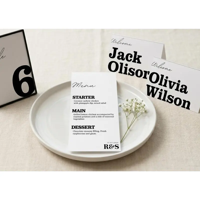 Minimalist Wedding Menu Template — view 3