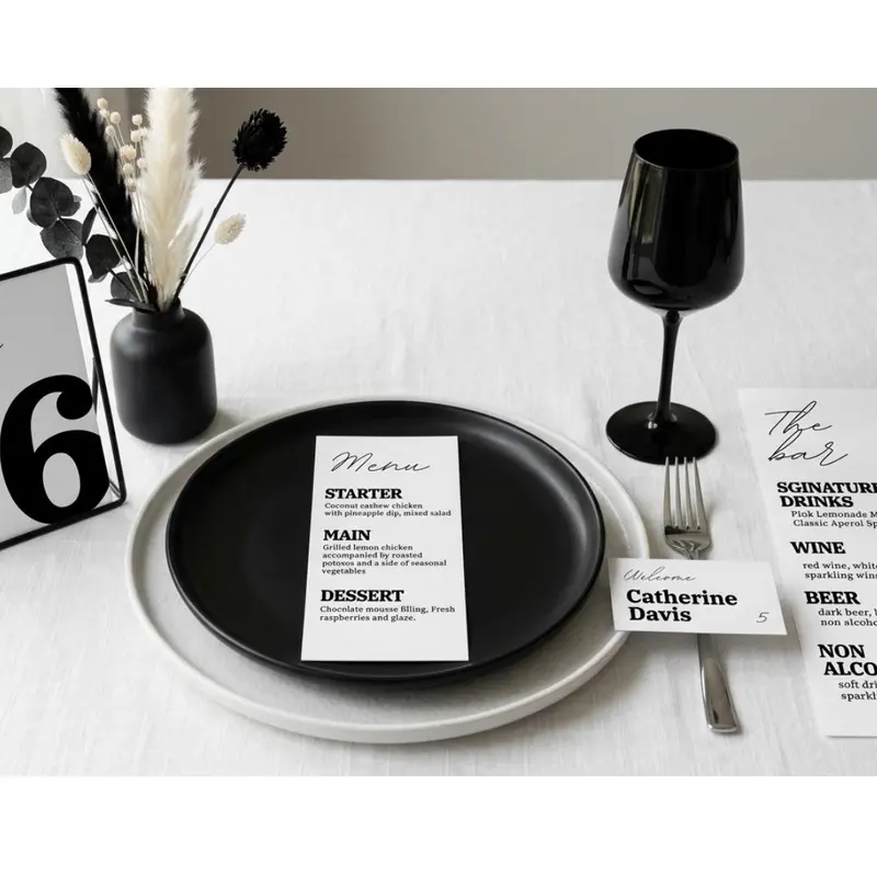 Minimalist Wedding Menu Template — view 4