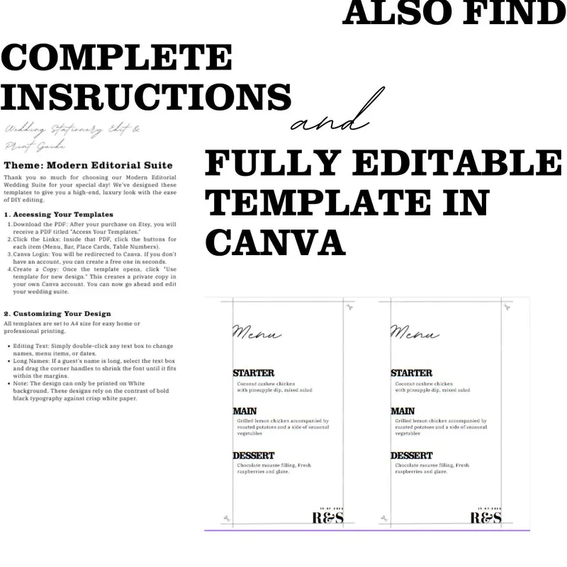 Minimalist Wedding Menu Template — view 5