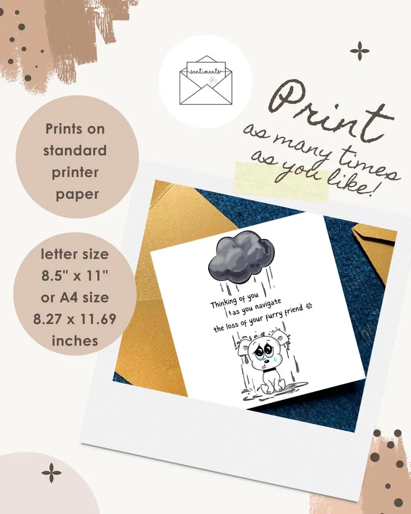 Pet Loss Sympathy Card | Dog Bereavement Card | Thinking of  — view 3