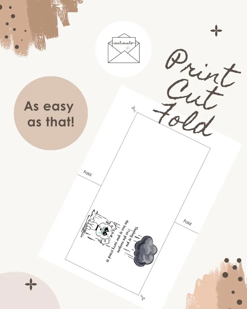 Pet Loss Sympathy Card | Dog Bereavement Card | Thinking of  — view 4