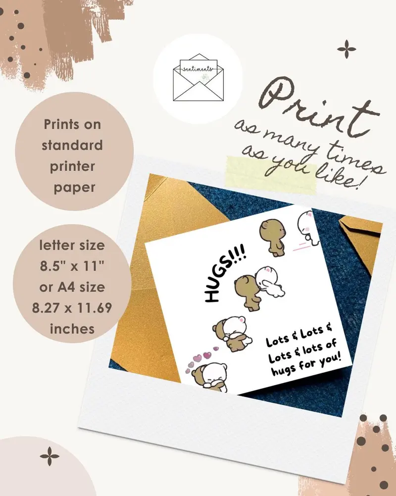 Sending Hugs Card Long Distance Relationship Gift — view 2