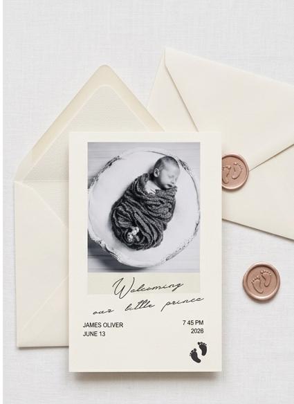 Minimalist Birth Announcement Template — view 2