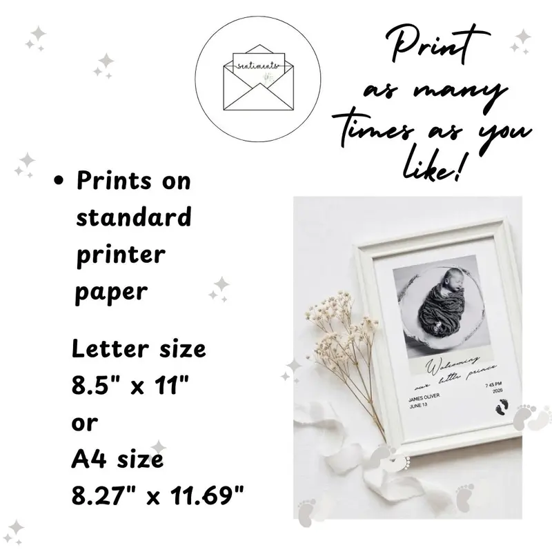 Minimalist Birth Announcement Template — view 5