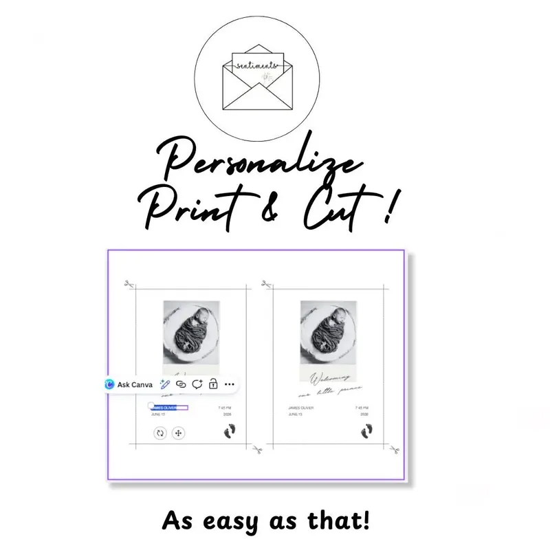 Minimalist Birth Announcement Template — view 6
