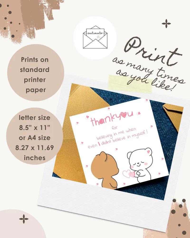 Thank You For Believing In Me Card — view 2