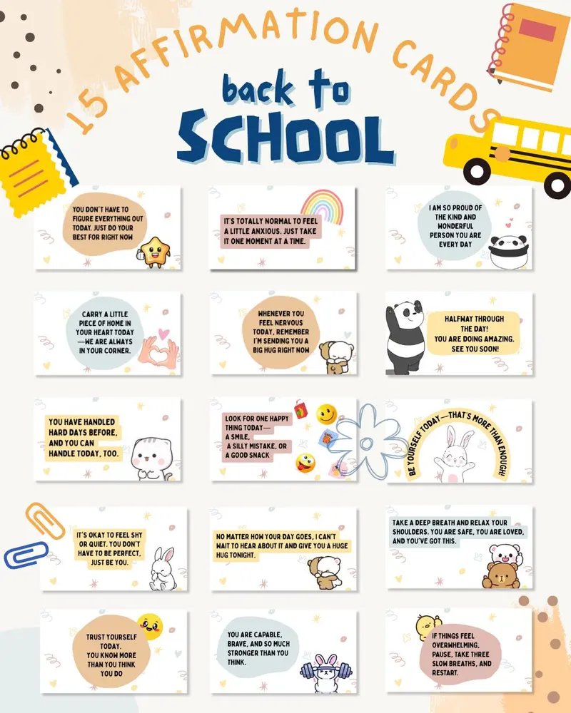 Back to School Affirmation Cards for Kids — view 4