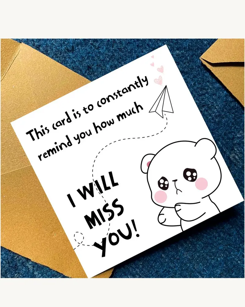 A white greeting card with black text that reads, This card is to constantly remind you how much I W