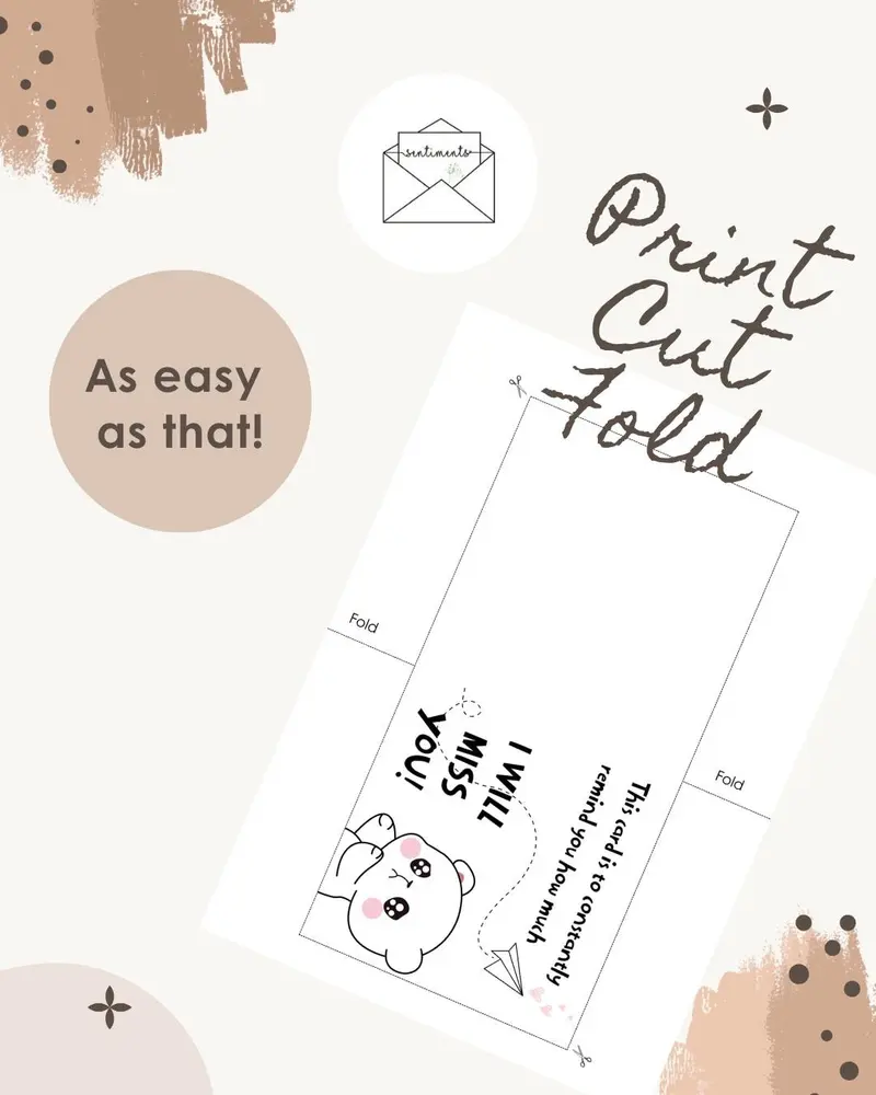 I Will Miss You Card — view 3