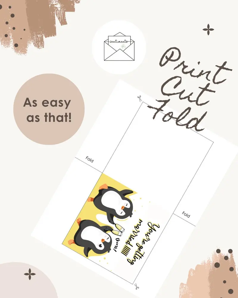 Penguin Wedding Toast Card — view 3